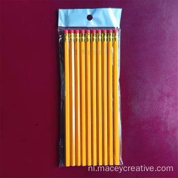 Overheidsbod geslepen gele hb/2b potloden met gum